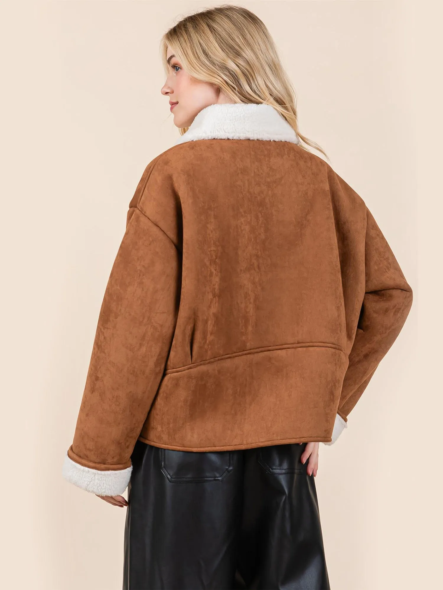 Cozy Sherpa Long Sleeve Car Coat
