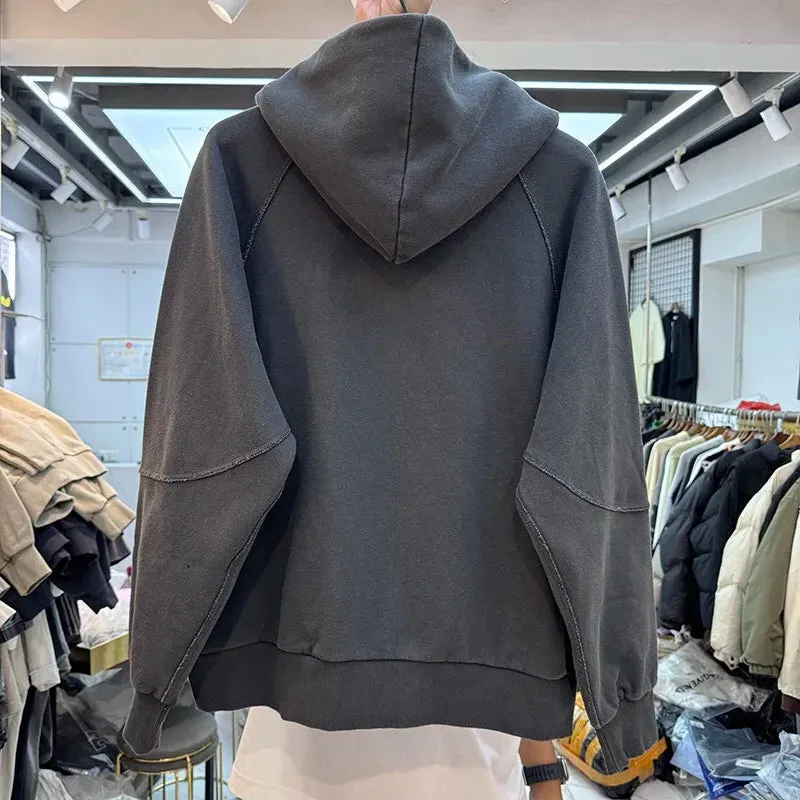 Cross Tie Design Shoulder Slung Hoodie