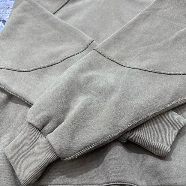 Cross Tie Design Shoulder Slung Hoodie