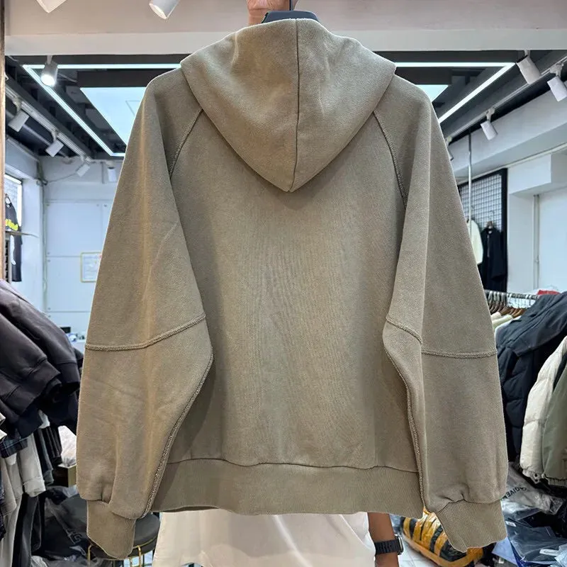 Cross Tie Design Shoulder Slung Hoodie