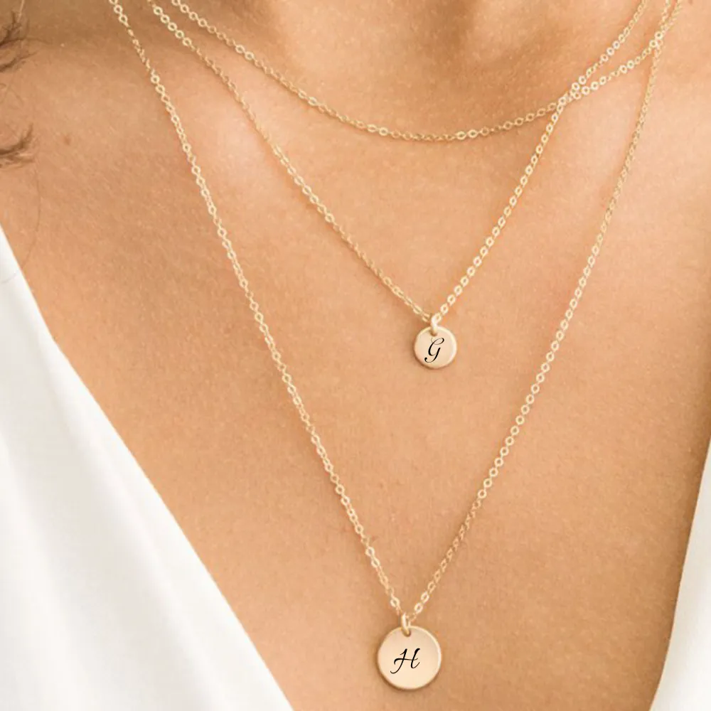CUSTOM DISCS LAYERED NECKLACE SET