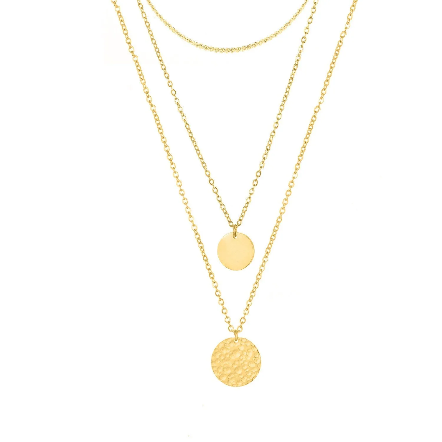 CUSTOM DISCS LAYERED NECKLACE SET