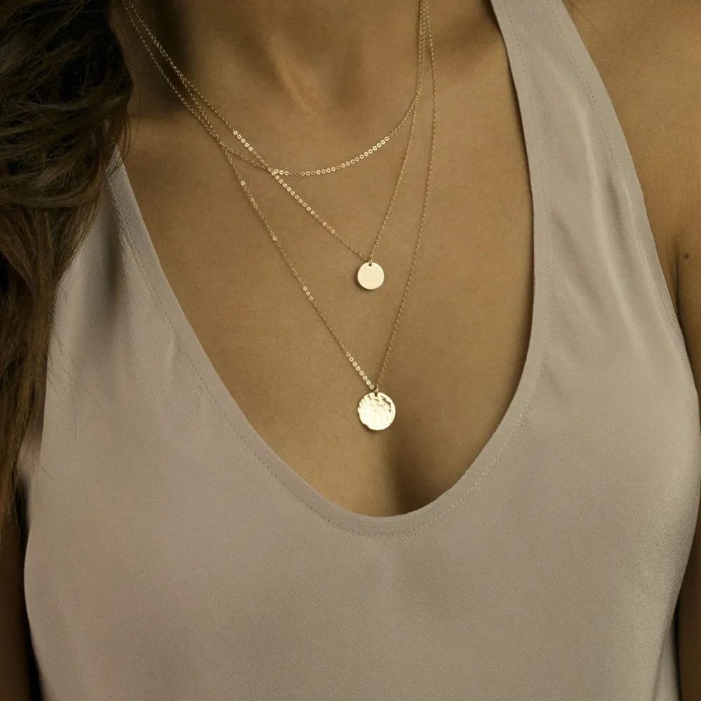 CUSTOM DISCS LAYERED NECKLACE SET