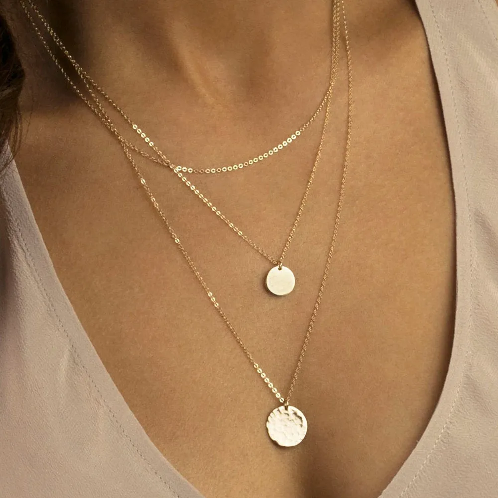 CUSTOM DISCS LAYERED NECKLACE SET