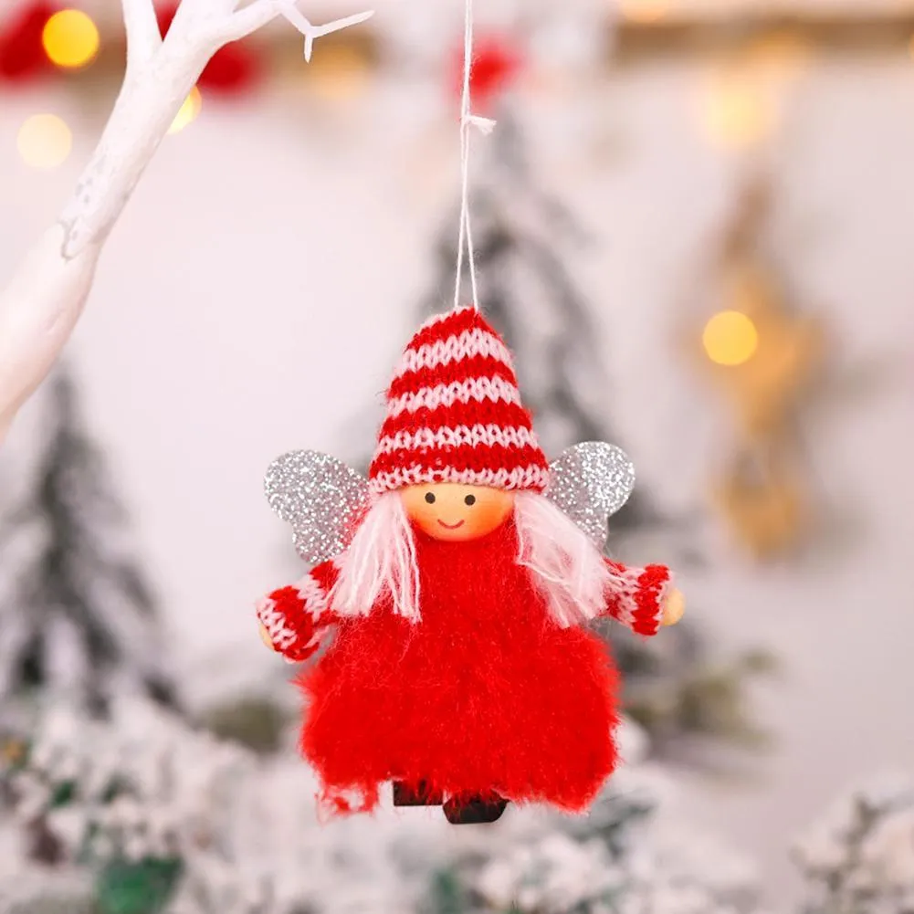 Cute Plush Santa Angel Doll Xmas Tree Toy Pendant Ornament Party Home Decor