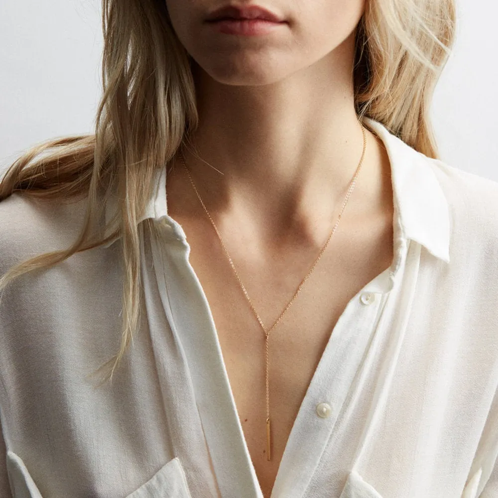 DAINTY BAR LAYERED NECKLACE SET