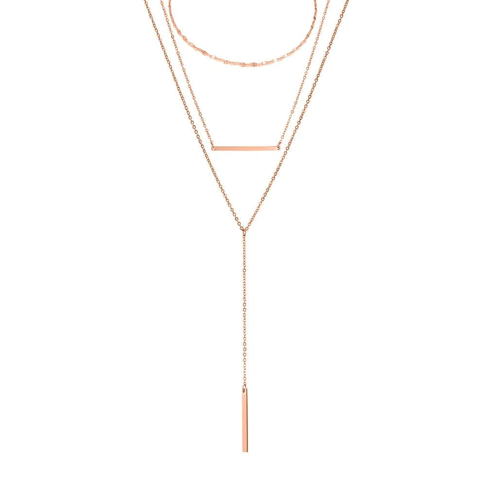 DAINTY BAR LAYERED NECKLACE SET
