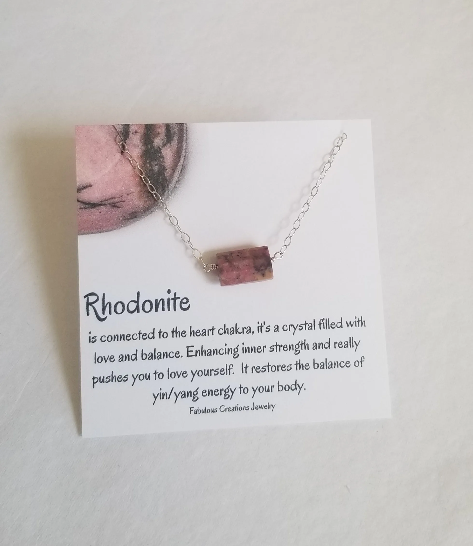 Dainty Rhodonite Necklace, Layering Necklace