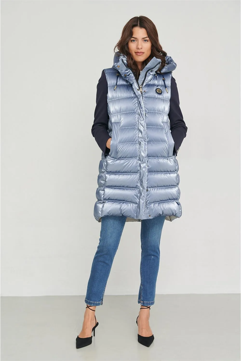 DAKOTA WOMAN LONG VEST AZUL ACERO