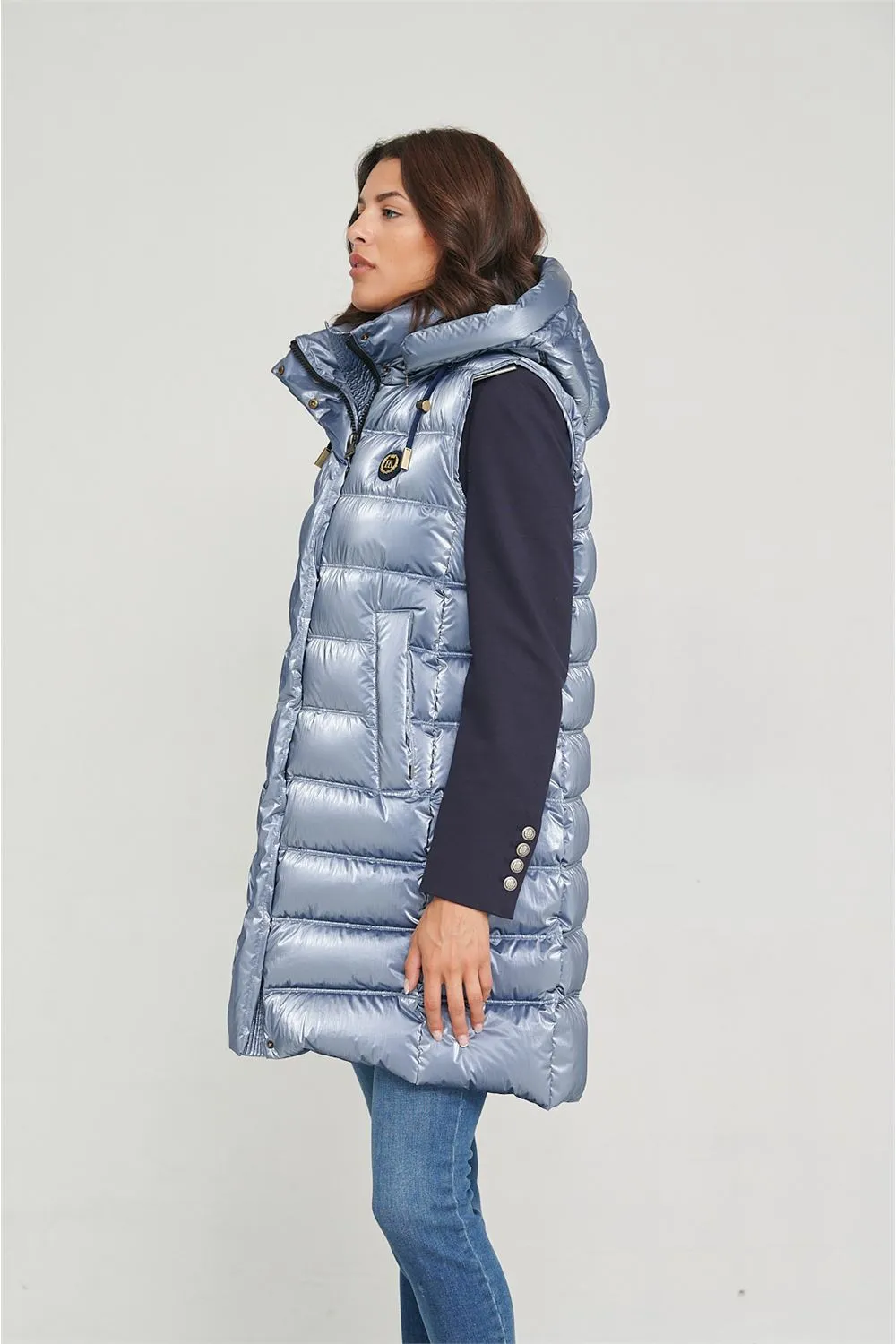 DAKOTA WOMAN LONG VEST AZUL ACERO