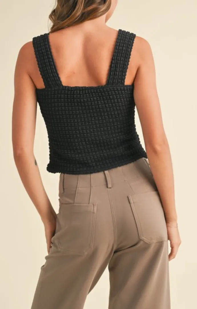 Dalia Black Textured Tank