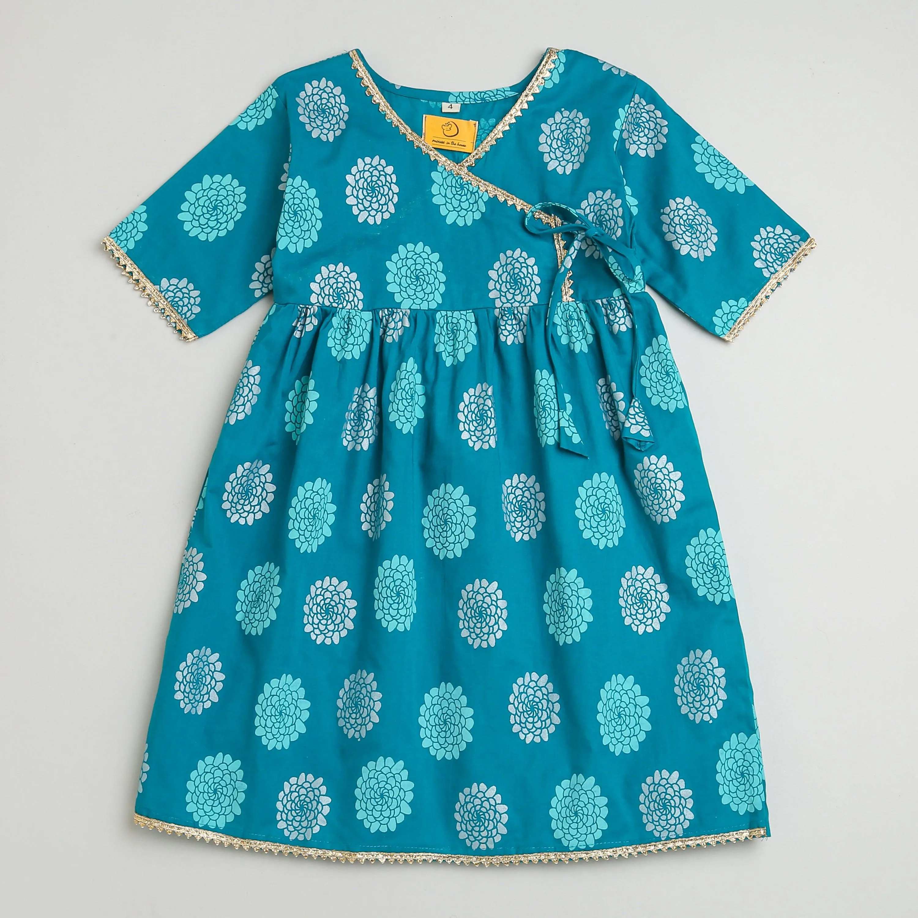 Dazzling Flower Girls Ethnic Wear- Blue