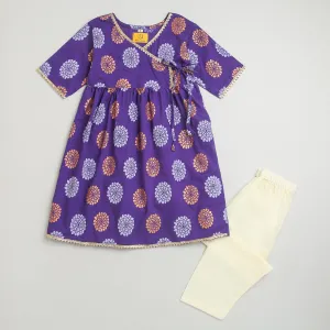 Dazzling Flower Girls Ethnic Wear- Purple