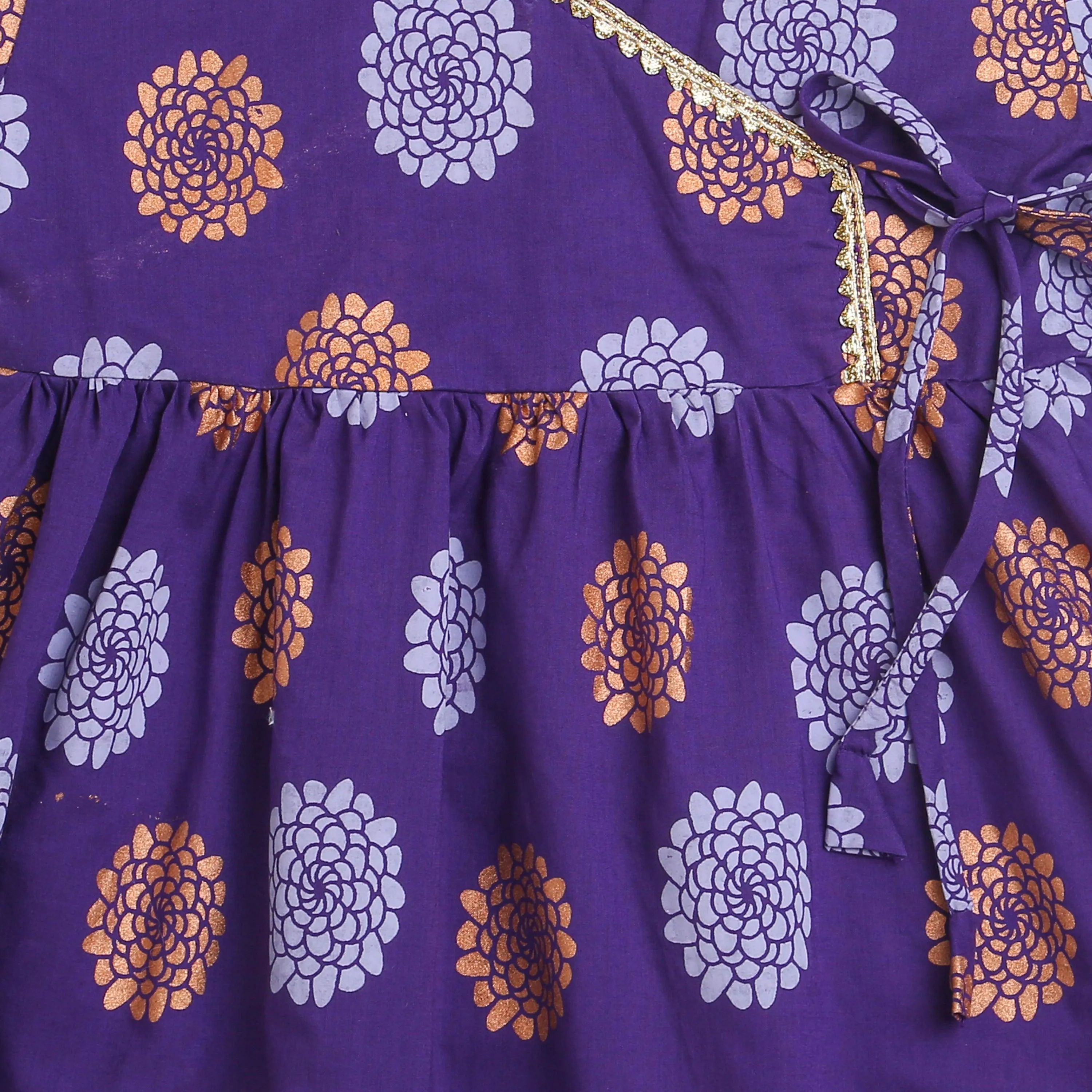 Dazzling Flower Girls Ethnic Wear- Purple