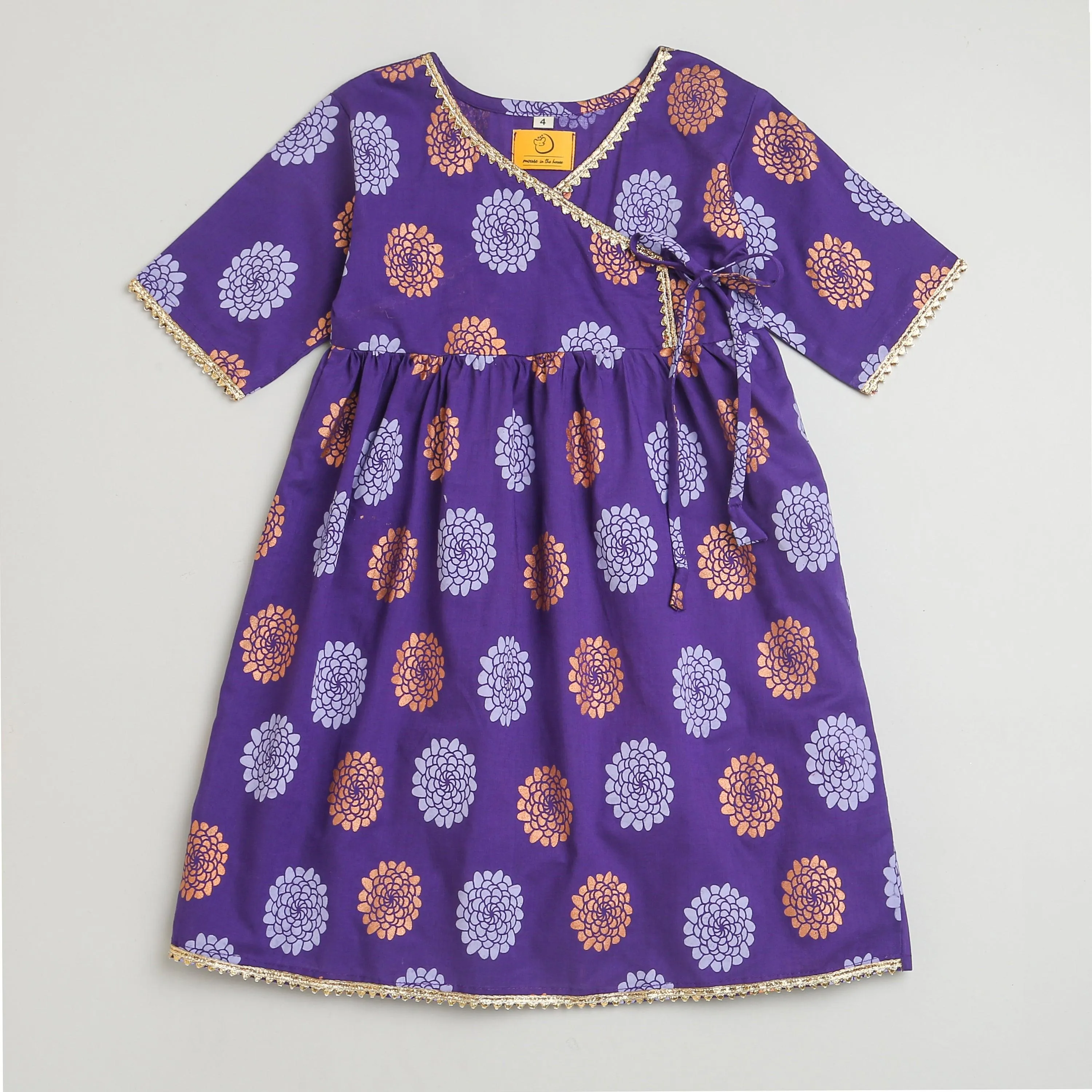 Dazzling Flower Girls Ethnic Wear- Purple
