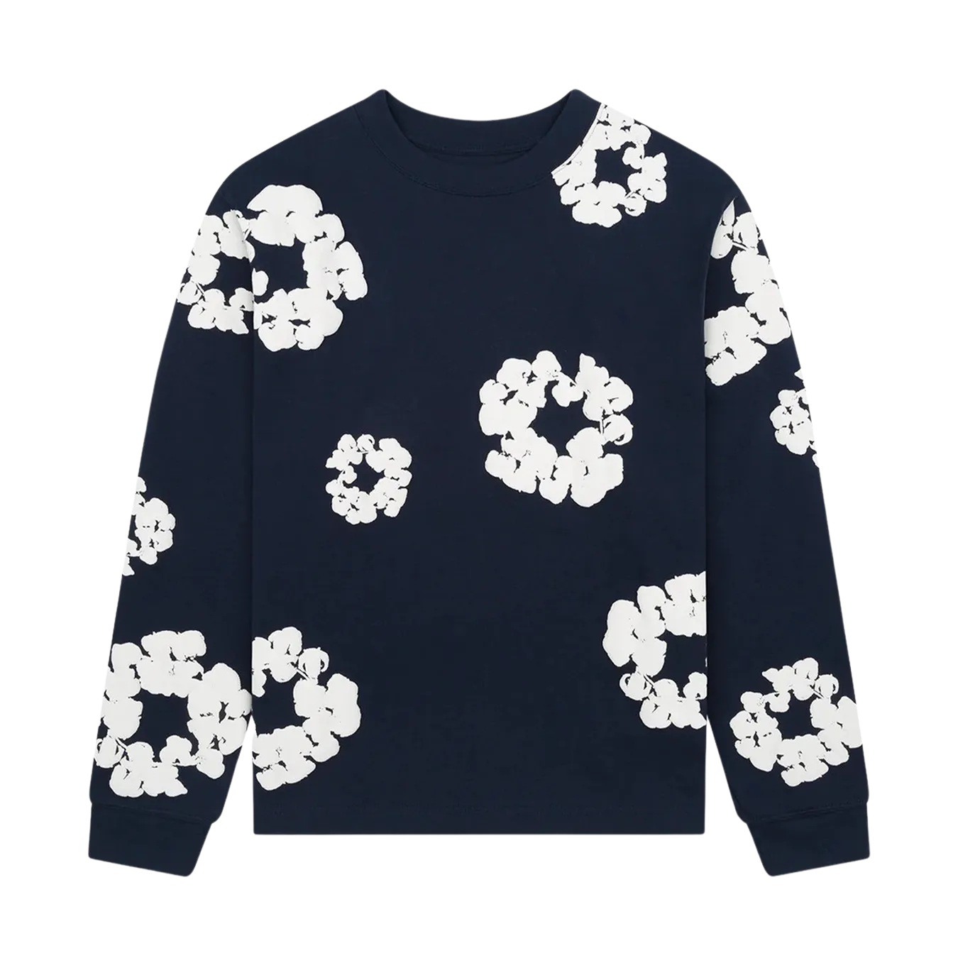 Denim Tears The Cotton Wreath Long Sleeve Tee 'Navy'