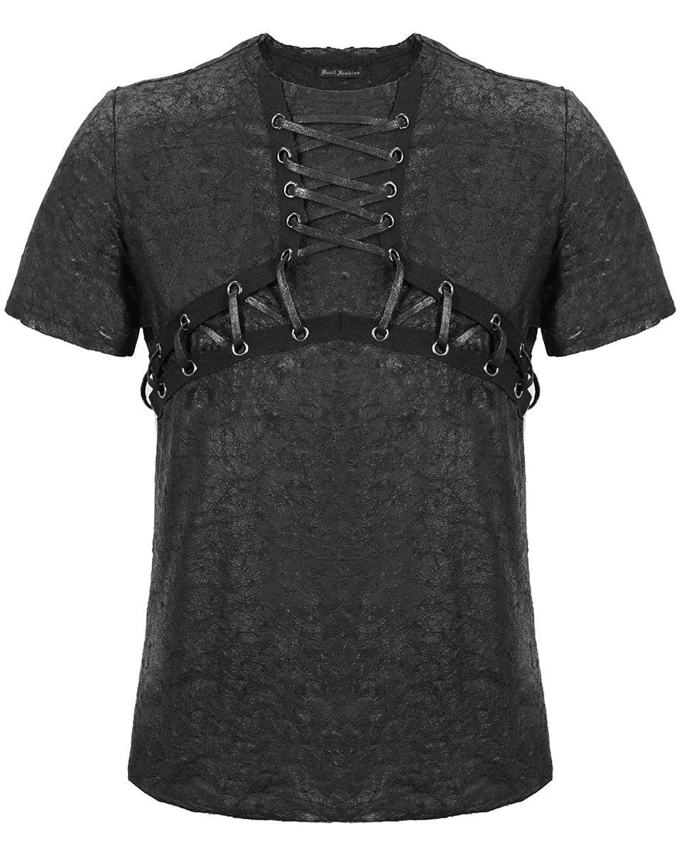 Devil Fashion Road Rash Mens Textured Apocalyptic T-Shirt Top