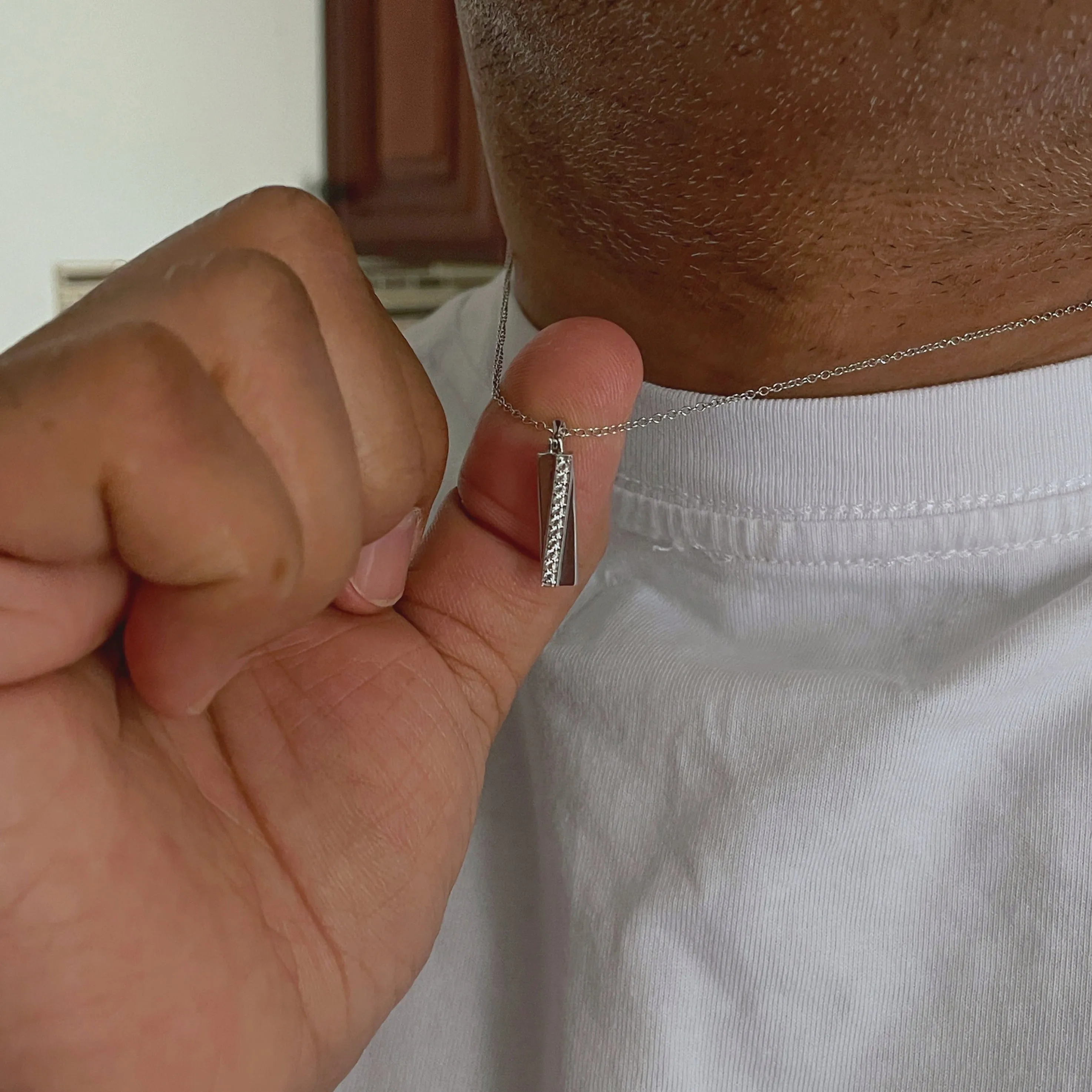 Diamond Diagonal Tag Pendant
