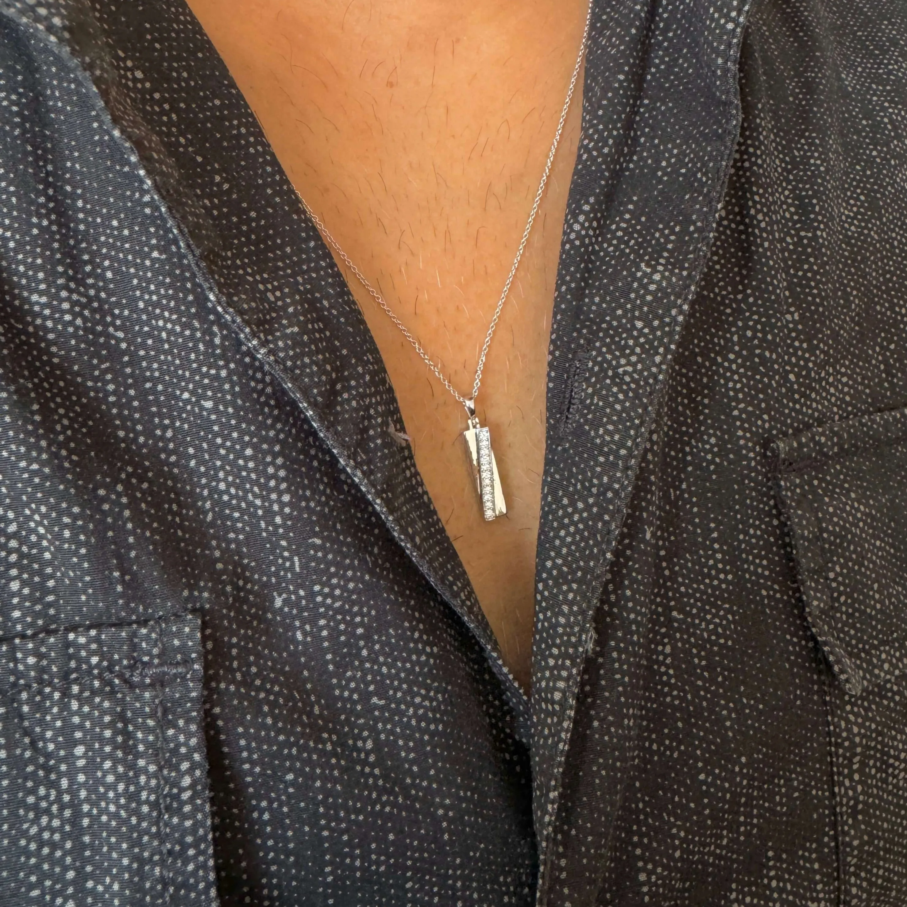 Diamond Diagonal Tag Pendant