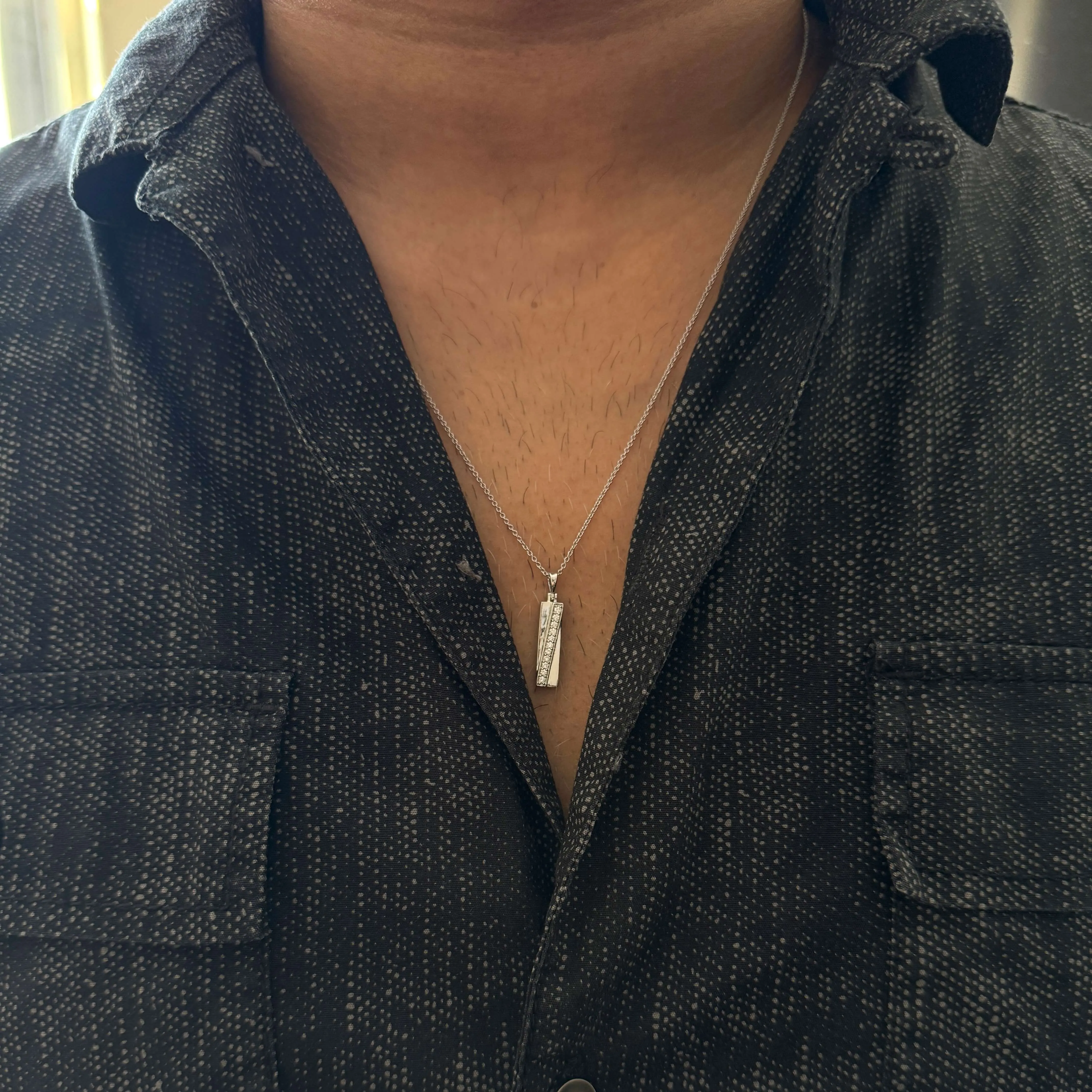 Diamond Diagonal Tag Pendant
