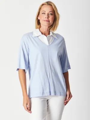 DICKEY FAUX COLLAR TOP - WHITE 27327-SW