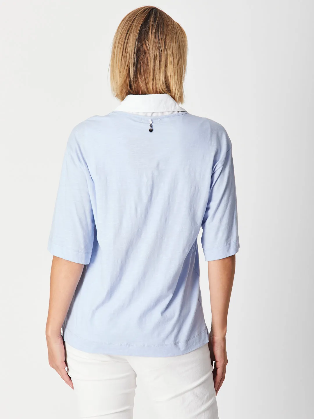 DICKEY FAUX COLLAR TOP - WHITE 27327-SW