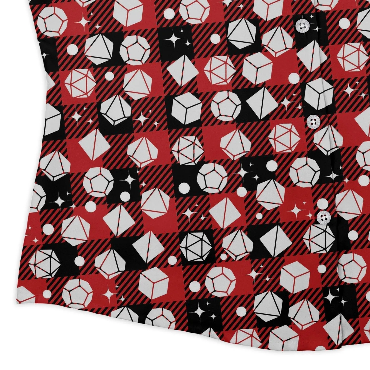 Dnd Christmas Red Plaid Curvy Button Up Shirt