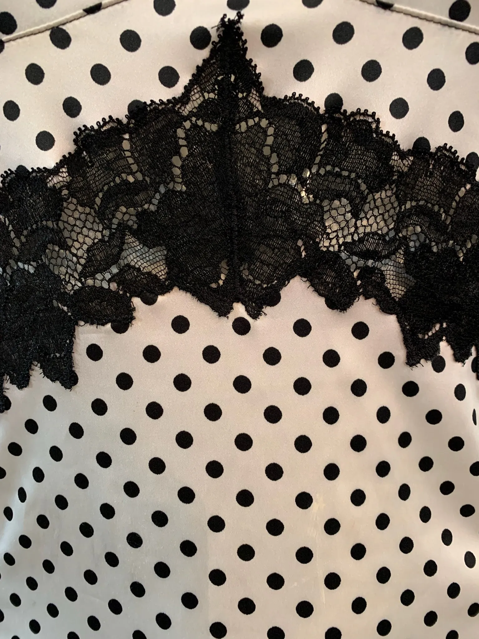 Dolce and Gabbana 2000s White and Black Polka Dot Slip Dress