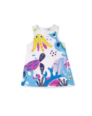 Dress in cotton knit with marine motifs."- Tuc Tuc