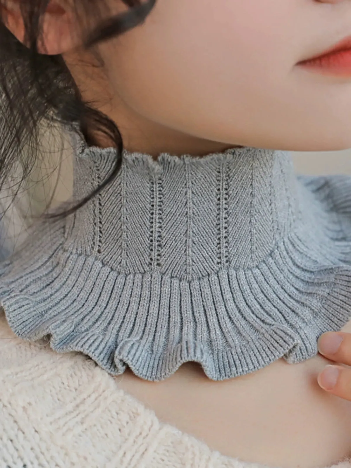 Early Spring Knitted Lace Collar Scarf