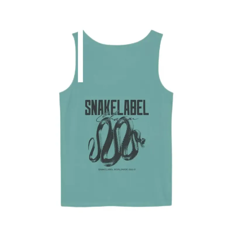 Eco-Friendly Snake Design Garment-Dyed Tank Top – Relaxed Fit, 100% Ringspun Cotton