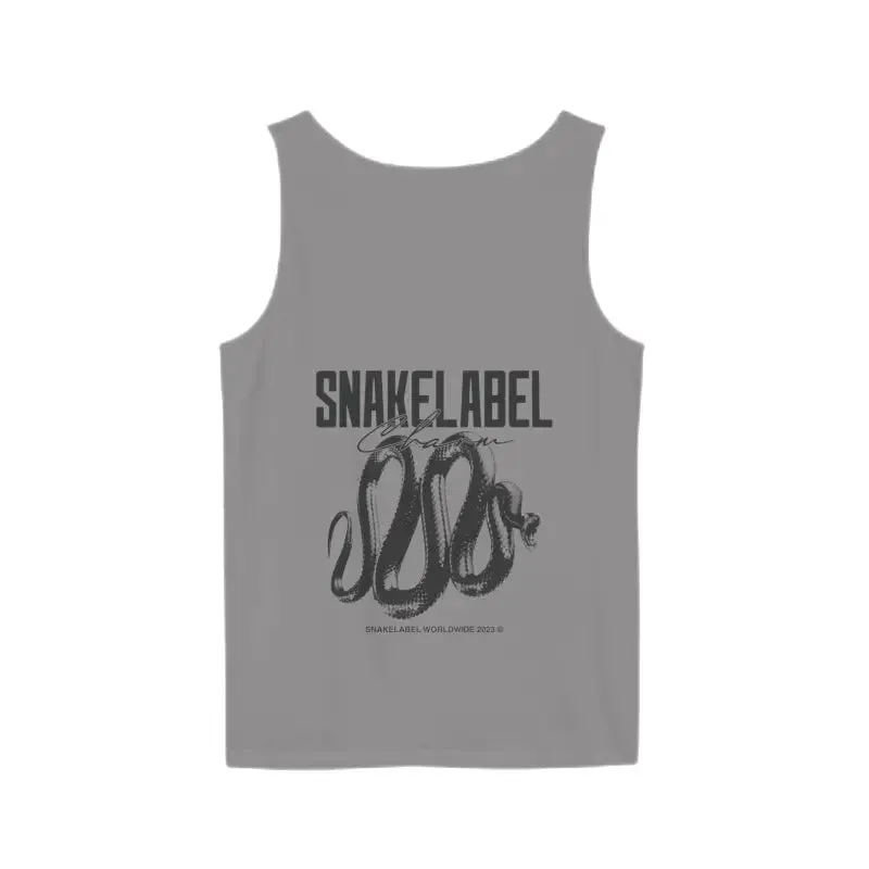 Eco-Friendly Snake Design Garment-Dyed Tank Top – Relaxed Fit, 100% Ringspun Cotton