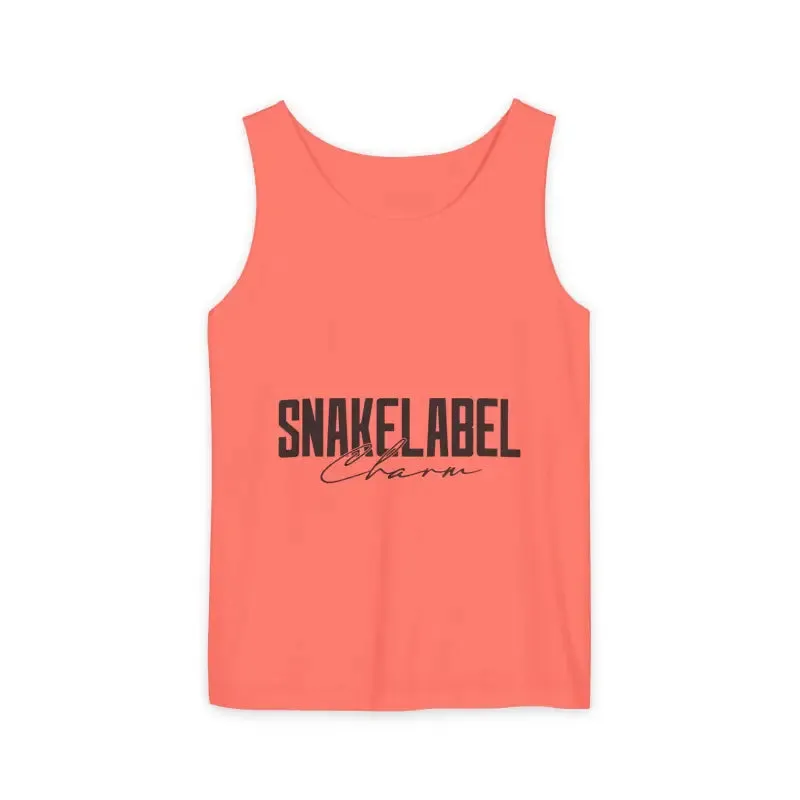 Eco-Friendly Snake Design Garment-Dyed Tank Top – Relaxed Fit, 100% Ringspun Cotton