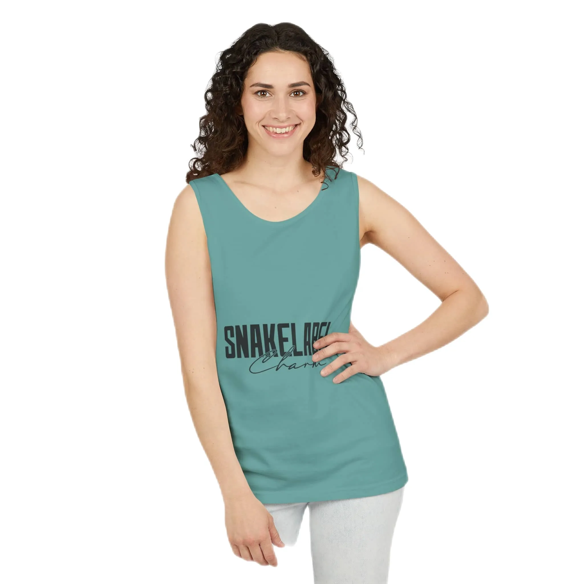 Eco-Friendly Snake Design Garment-Dyed Tank Top – Relaxed Fit, 100% Ringspun Cotton
