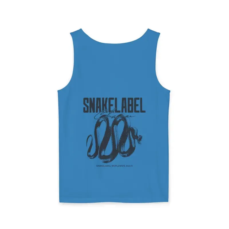 Eco-Friendly Snake Design Garment-Dyed Tank Top – Relaxed Fit, 100% Ringspun Cotton