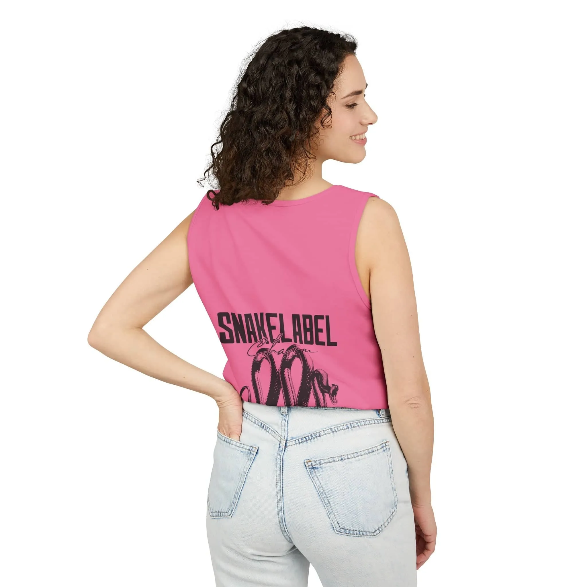 Eco-Friendly Snake Design Garment-Dyed Tank Top – Relaxed Fit, 100% Ringspun Cotton