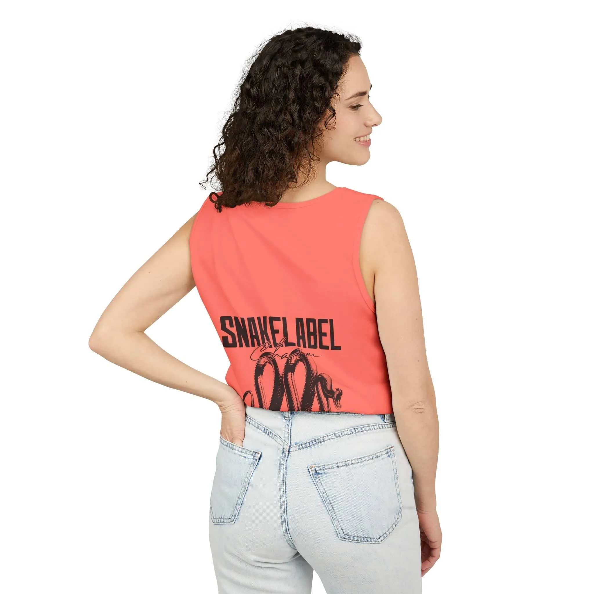 Eco-Friendly Snake Design Garment-Dyed Tank Top – Relaxed Fit, 100% Ringspun Cotton