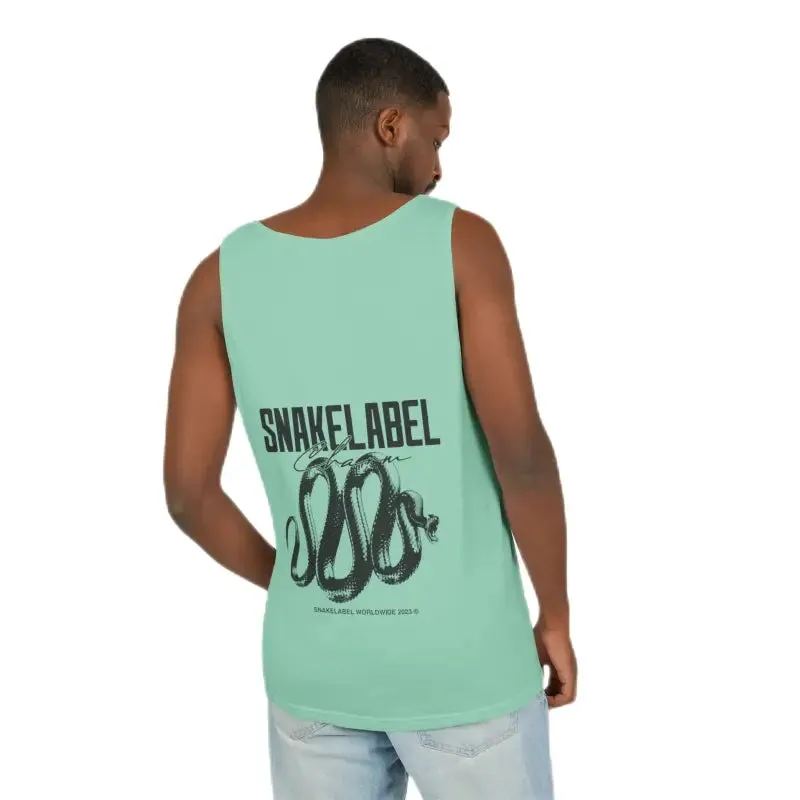 Eco-Friendly Snake Design Garment-Dyed Tank Top – Relaxed Fit, 100% Ringspun Cotton