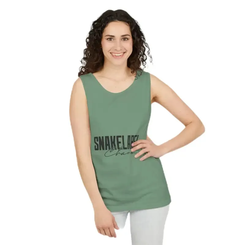 Eco-Friendly Snake Design Garment-Dyed Tank Top – Relaxed Fit, 100% Ringspun Cotton