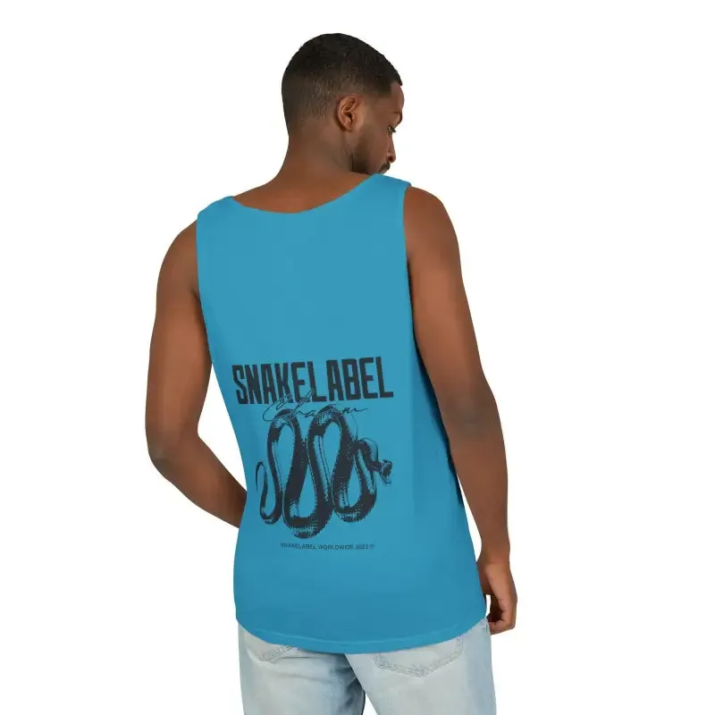Eco-Friendly Snake Design Garment-Dyed Tank Top – Relaxed Fit, 100% Ringspun Cotton