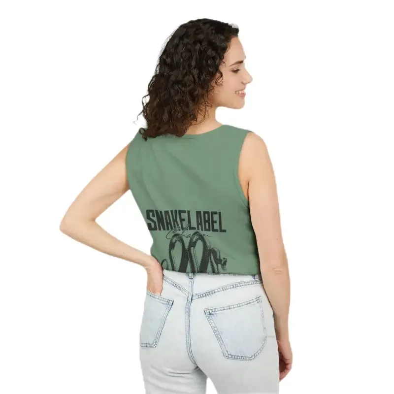 Eco-Friendly Snake Design Garment-Dyed Tank Top – Relaxed Fit, 100% Ringspun Cotton