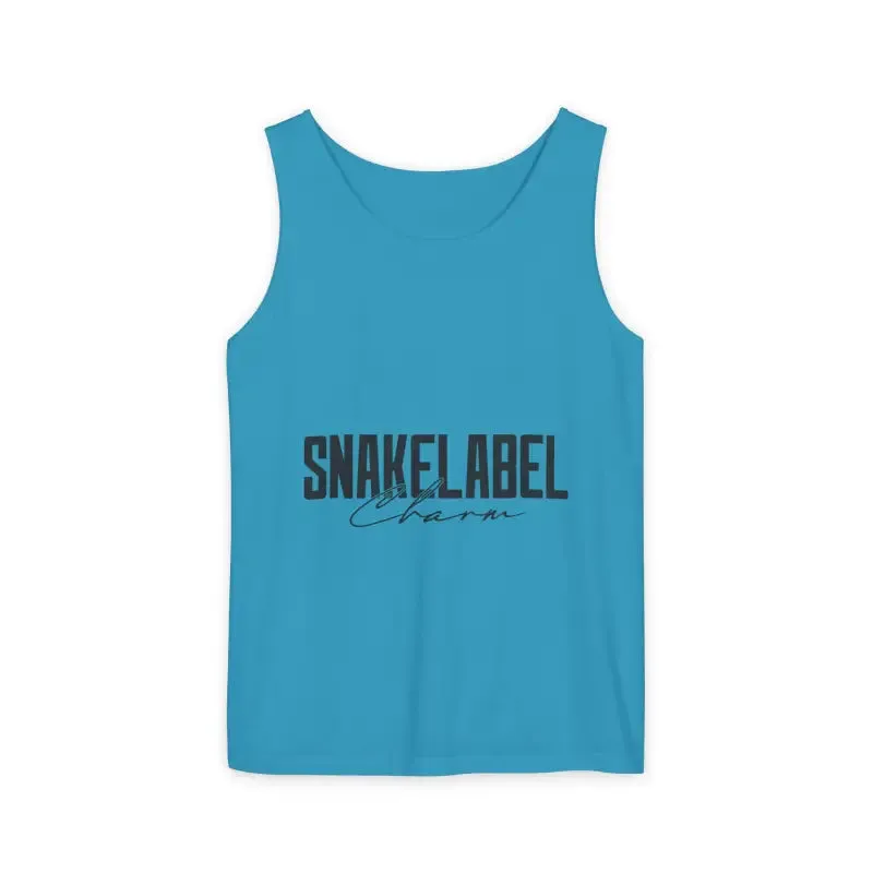 Eco-Friendly Snake Design Garment-Dyed Tank Top – Relaxed Fit, 100% Ringspun Cotton