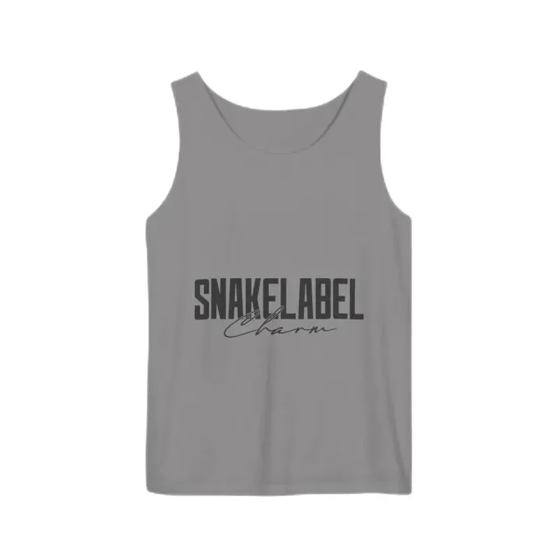Eco-Friendly Snake Design Garment-Dyed Tank Top – Relaxed Fit, 100% Ringspun Cotton
