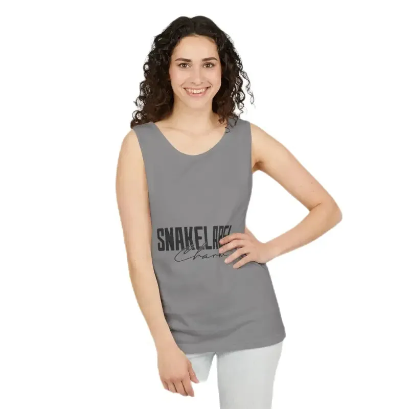 Eco-Friendly Snake Design Garment-Dyed Tank Top – Relaxed Fit, 100% Ringspun Cotton