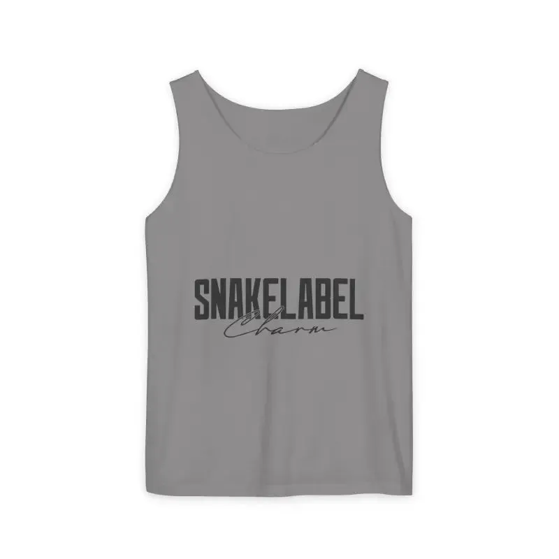 Eco-Friendly Snake Design Garment-Dyed Tank Top – Relaxed Fit, 100% Ringspun Cotton