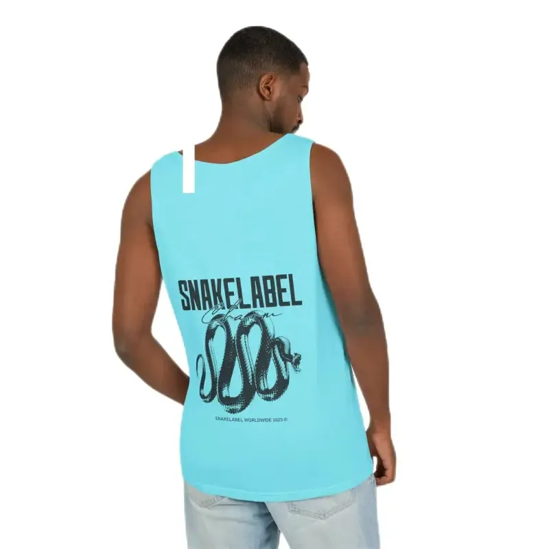 Eco-Friendly Snake Design Garment-Dyed Tank Top – Relaxed Fit, 100% Ringspun Cotton