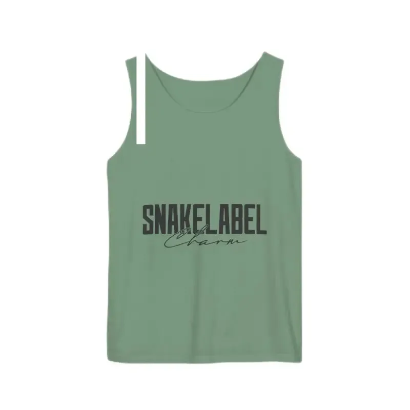 Eco-Friendly Snake Design Garment-Dyed Tank Top – Relaxed Fit, 100% Ringspun Cotton