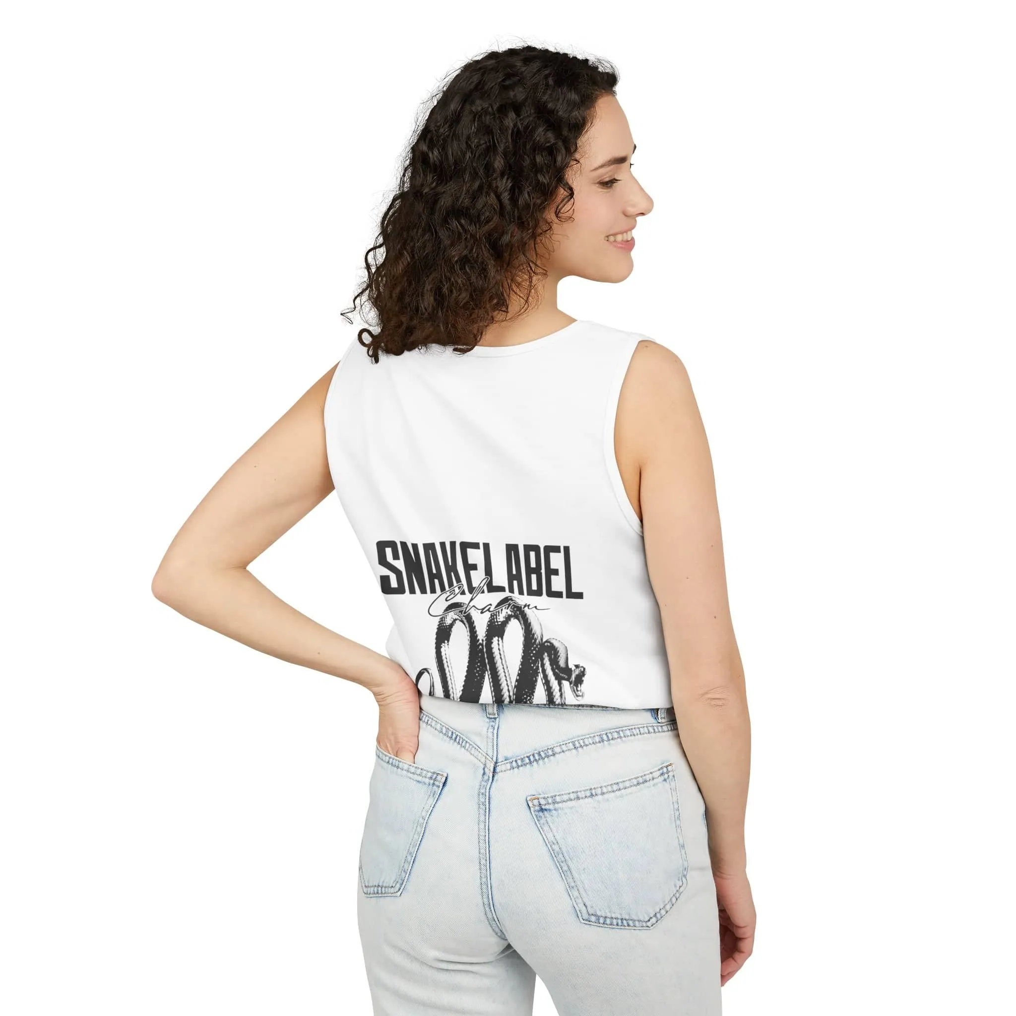 Eco-Friendly Snake Design Garment-Dyed Tank Top – Relaxed Fit, 100% Ringspun Cotton