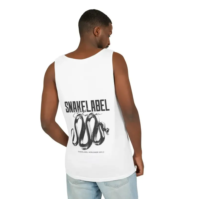 Eco-Friendly Snake Design Garment-Dyed Tank Top – Relaxed Fit, 100% Ringspun Cotton