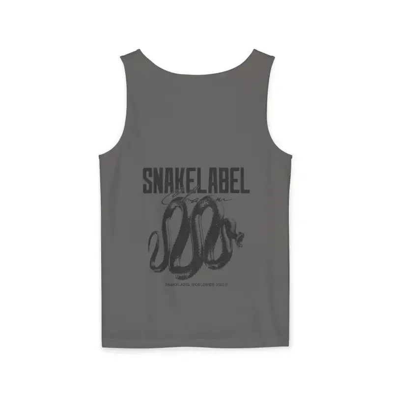 Eco-Friendly Snake Design Garment-Dyed Tank Top – Relaxed Fit, 100% Ringspun Cotton